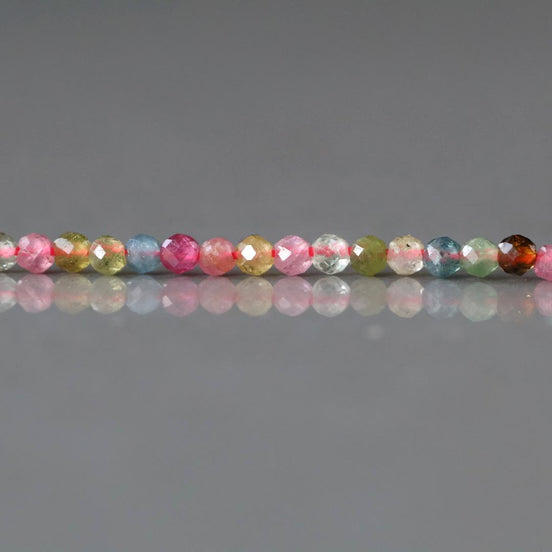 2mm AAA Watermelon Tourmaline Faceted Beads 15" Transparent Rainbow Gemstone Beads Jewelry Making Beading Gift Crafter October Birthstone