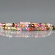 2mm Watermelon Tourmaline Beads – Tiny Faceted Round Natural Gemstone 15