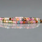 2mm Watermelon Tourmaline Beads – Tiny Faceted Round Natural Gemstone 15" Strand