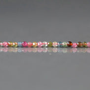 2mm Watermelon Tourmaline Beads – Tiny Faceted Round Natural Gemstone 15
