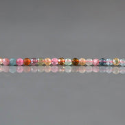 2mm Watermelon Tourmaline Beads – Tiny Faceted Round Natural Gemstone 15