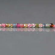 2mm Watermelon Tourmaline Beads – Tiny Faceted Round Natural Gemstone 15