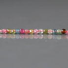 2mm Watermelon Tourmaline Beads – Tiny Faceted Round Natural Gemstone 15" Strand