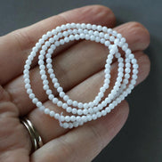 2mm White Feldspar Beads Smooth Genuine Small White Stone Beads 15