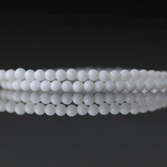 2mm White Feldspar Beads Smooth Genuine Small White Stone Beads 15" Gemstone Beads for Jewelry Making Beading Gift Crafter