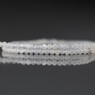 2mm White Moonstone Beads – Tiny Faceted Round Natural Gemstone 15" Strand