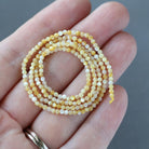 2mm Yellow Mother of Pearl Beads ‚Äì Tiny Faceted Round Natural Gemstone 15" Strand
