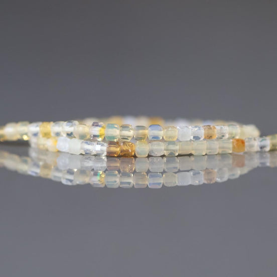 2mm Yellow Opal Beads Cube 15" Opal Genuine Gemstone Beads Natural Opal for Jewelry Making Beading Craft Gift Beads October birthstone