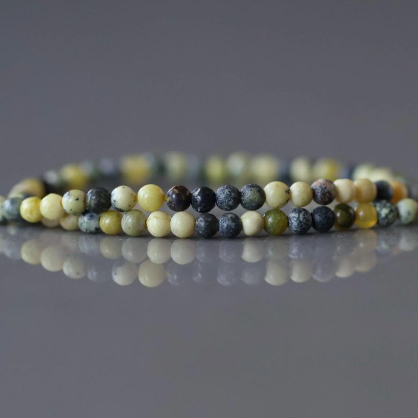 2mm Yellow Serpentine Beads Lizardite Smooth Beads 15" Yellow Genuine Gemstone Beads for Jewelry Making Beading Craft Gift