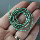 2mm Zambian Emerald Beads - Tiny Faceted Round Natural Gemstone 15" Strand