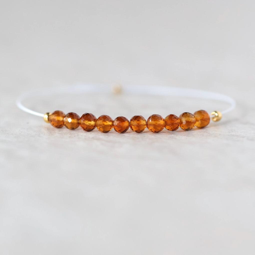3.4mm AAA Madeira Citrine Faceted Round Beads Natural Deep Yellow Gemstone for DIY Jewelry Making