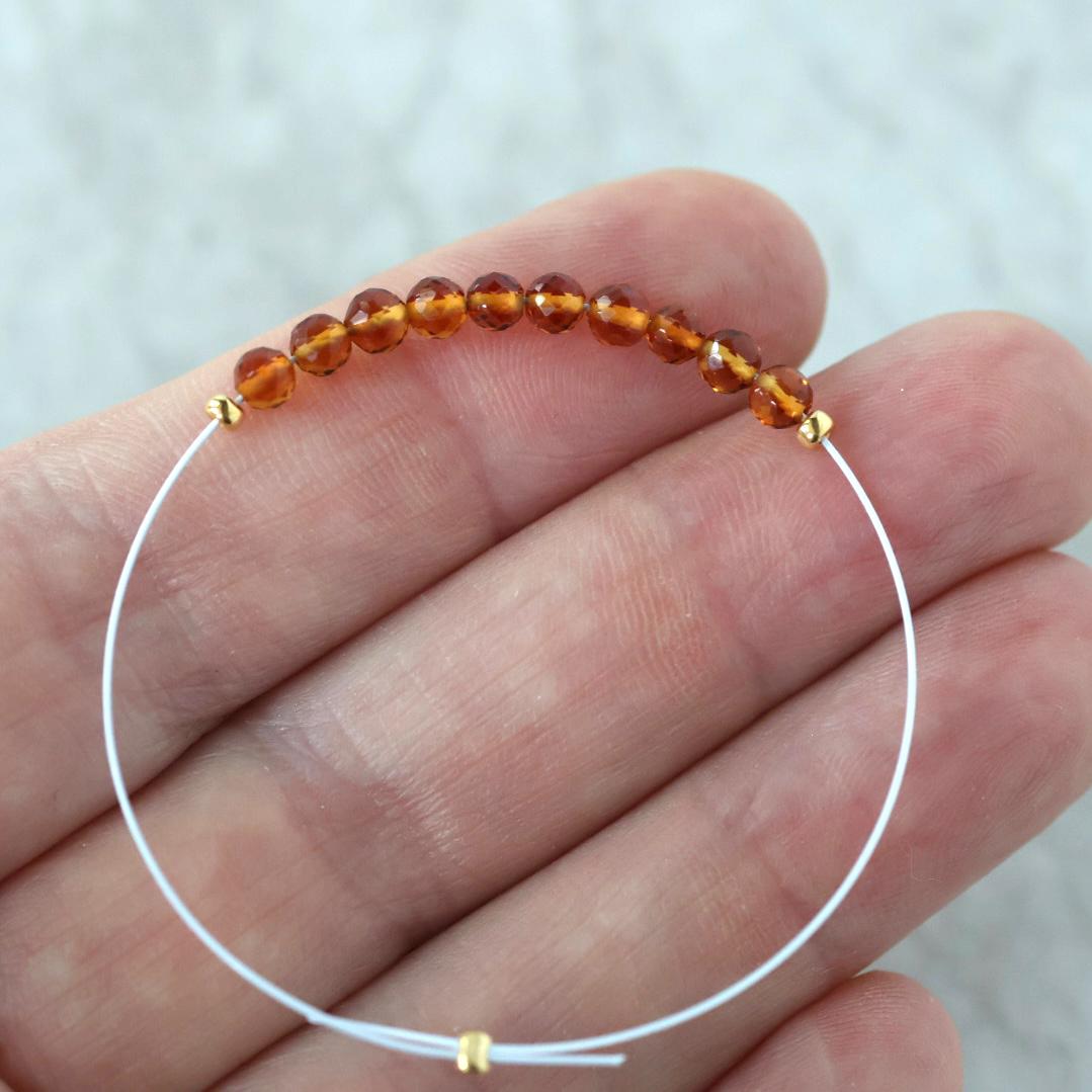 3.4mm AAA Madeira Citrine Faceted Round Beads Natural Deep Yellow Gemstone for DIY Jewelry Making
