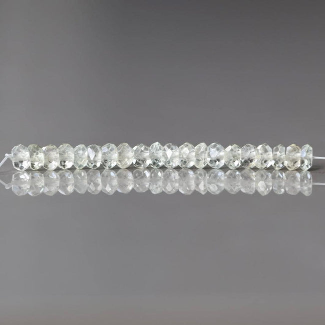 3.5mm-4mm RARE Yellow Aquamarine Beads Faceted Rondelle 20 pcs Genuine Gemstone Tiny Beads Jewelry Making Supply March Birthstone
