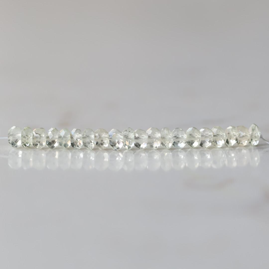 3.5–4mm Rare Yellow Aquamarine Beads – Faceted Rondelle Natural Gemstone - 20 pcs
