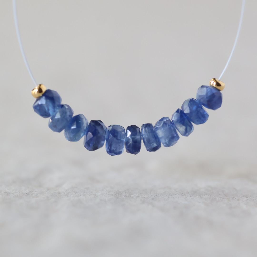 4mm Blue Kyanite Beads - Faceted Rondelle Natural Gemstone 10 Pcs
