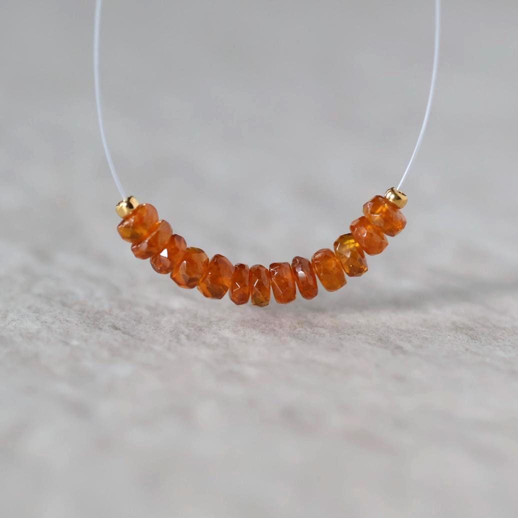 3.5mm 4mm AAA Orange Kyanite Beads Faceted Rondelle 1” Natural Gemstone for DIY Jewelry Making