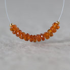 3.5mm 4mm AAA Orange Kyanite Beads Faceted Rondelle 1” Natural Gemstone for DIY Jewelry Making