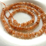 3.5mm 4mm Natural AAA Sunstone Hand Faceted Beads Rondelle 6
