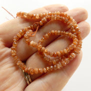 3.5mm 4mm Natural AAA Sunstone Hand Faceted Beads Rondelle 6