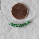 3.5mm Chrome Green Tourmaline Beads - Smooth Rondelle Natural Gemstone 6 Pcs