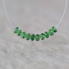 3.5mm Chrome Green Tourmaline Beads - Smooth Rondelle Natural Gemstone 6 Pcs