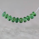 3.5mm Chrome Green Tourmaline Beads - Smooth Rondelle Natural Gemstone 6 Pcs