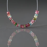 3.5mm AAA Multi Color Tourmaline Rondelle Beads Smooth 2” Gemstone Beads DIY Jewelry Making Gift October Birthstone