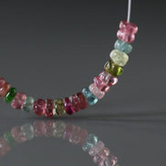 3.5mm AAA Multi Color Tourmaline Rondelle Beads Smooth 2” Gemstone Beads DIY Jewelry Making Gift October Birthstone