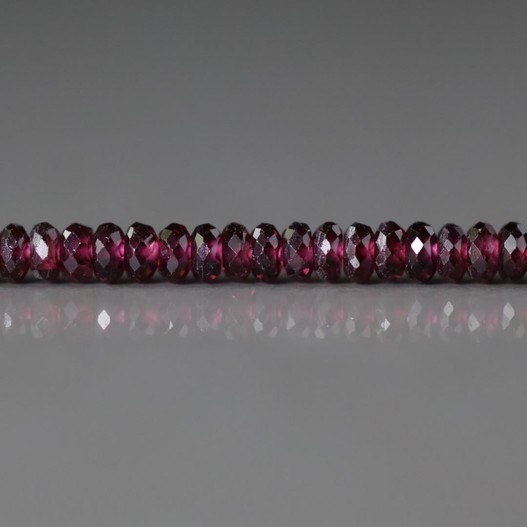3.5mm AAA Rhodolite Garnet Beads Faceted Rondelle Beads 15" Natural Purple Garnet Gemstone Beads Beading Crafter Gift January Birthstone