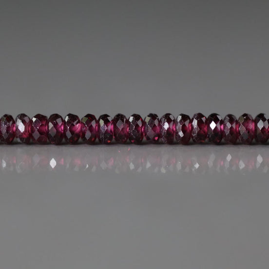 3.5mm AAA Rhodolite Garnet Beads Faceted Rondelle Beads 15" Natural Purple Garnet Gemstone Beads Beading Crafter Gift January Birthstone