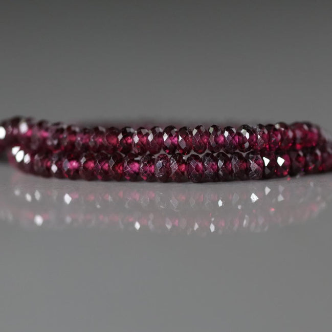 3.5mm AAA Rhodolite Garnet Beads Faceted Rondelle Beads 15" Natural Purple Garnet Gemstone Beads Beading Crafter Gift January Birthstone