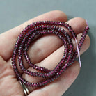 3.5mm AAA Rhodolite Garnet Beads- Faceted Rondelle Natural Gemstone 15"