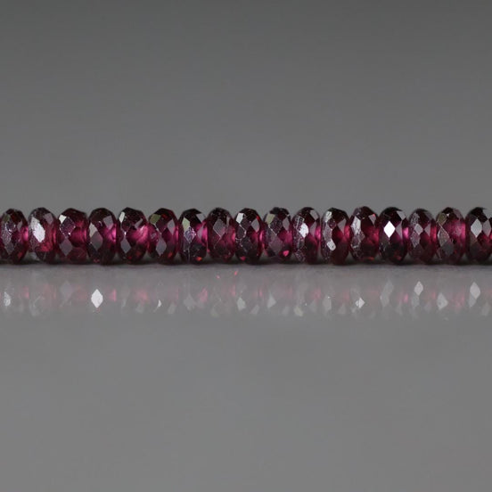 3.5mm AAA Rhodolite Garnet Beads- Faceted Rondelle Natural Gemstone 15"