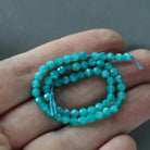 3.5mm AAA Russian Amazonite Faceted Beads Round Strand 7" Genuine Gemstone Beads for DIY Jewelry Making Beading Craft Gift Beads