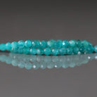 3.5mm AAA Russian Amazonite Faceted Beads Round Strand 7" Genuine Gemstone Beads for DIY Jewelry Making Beading Craft Gift Beads