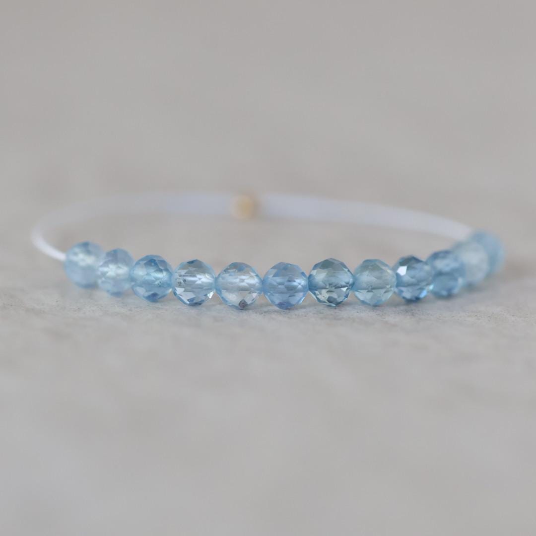 3.5mm AAA Santa Maria Aquamarine Beads Faceted 12 PCs Natural Genuine Gemstone Beads for Jewelry Making Craft Gift Beads March Birthstone