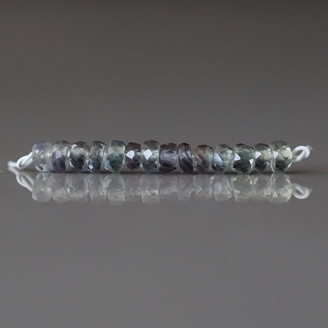 3.5mm Alexandrite Faceted Rondelle Beads 1” Gemstone Bead for Jewelry Making DIY Earrings Necklace June Birthstone