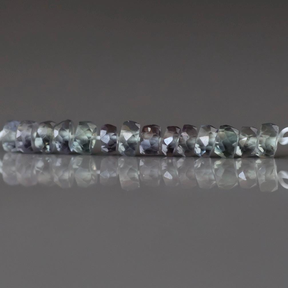 3.5mm Alexandrite Faceted Rondelle Beads 1” Gemstone Bead for Jewelry Making DIY Earrings Necklace June Birthstone