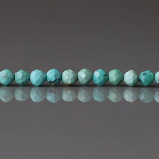 3.5mm Arizona Turquoise Faceted Beads 15" Blue Turquoise Genuine Gemstone Beads Jewelry Making Beading Craft Gift Beads December Birthstone