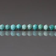 3.5mm Arizona Turquoise Beads - Faceted Round Natural Gemstone 15