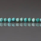 3.5mm Arizona Turquoise Beads - Faceted Round Natural Gemstone 15" Strand