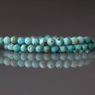 3.5mm Arizona Turquoise Beads - Faceted Round Natural Gemstone 15" Strand