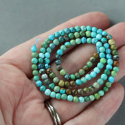 3.5mm Arizona Turquoise Smooth Beads 15