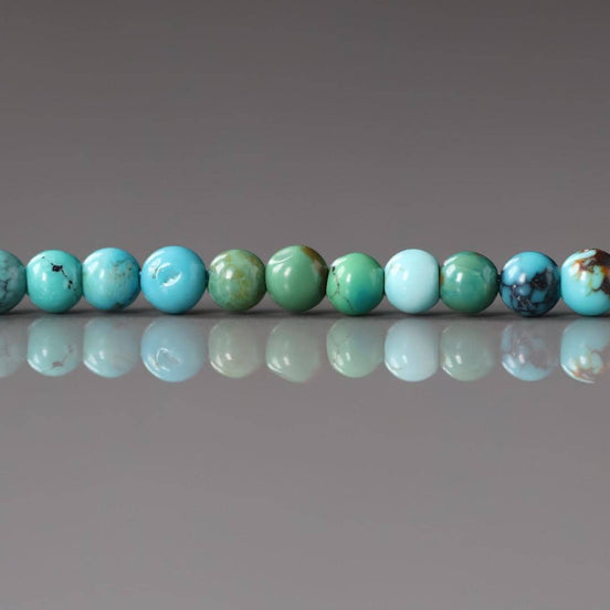 3.5mm Arizona Turquoise Smooth Beads 15" Blue Green Shaded Turquoise Genuine Gemstone Beads for Jewelry Making Beading Craft Gift Beads