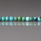 3.5mm Arizona Turquoise Beads – Smooth Round Natural Gemstone 15" Strand
