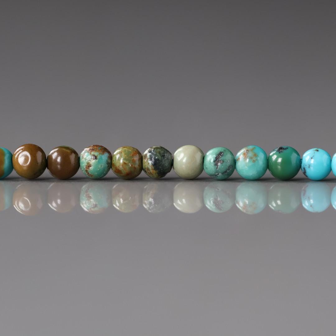 3.5mm Arizona Turquoise Beads – Smooth Round Natural Gemstone 15" Strand