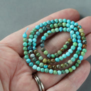 3.5mm Arizona Turquoise Beads – Smooth Round Natural Gemstone 15