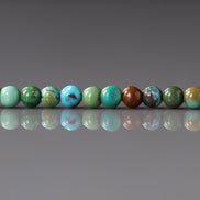 3.5mm Arizona Turquoise Beads – Smooth Round Natural Gemstone 15