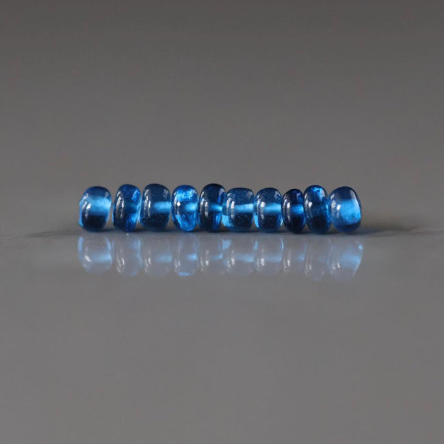 3.5mm Blue Sapphire Beads Smooth Rondelle 10 PCs Genuine Gemstone Beads Jewelry Making Gift September Birthstone