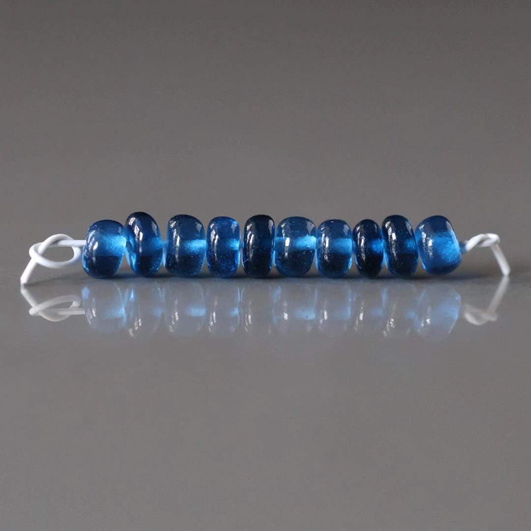3.5mm Blue Sapphire Beads Smooth Rondelle 10 PCs Genuine Gemstone Beads Jewelry Making Gift September Birthstone